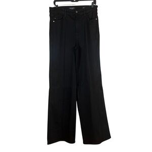 Judy‎ Blue High Waist Black Retro Wide Leg Cuffed Jeans Size 11/30